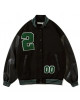 Black And Beige Varsity Jacket