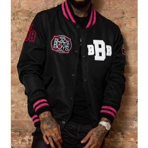 Black Bottle Boy Black Bomber Jacket