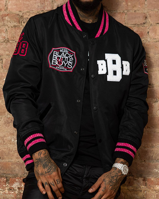 Black Bottle Boy Black Bomber Jacket