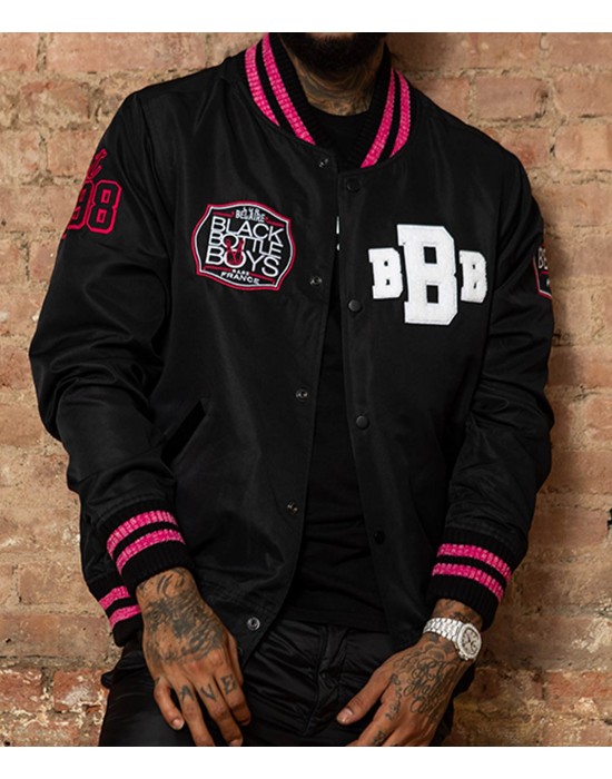 Black Bottle Boy Black Bomber Jacket