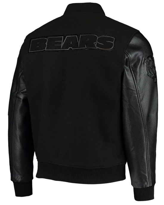 Black Chicago Bears Logo Varsity Jacket Black Chicago Bears Logo Varsity Jacket