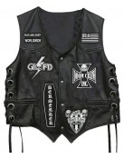 Black Label Society BLS Black Leather Biker Vest