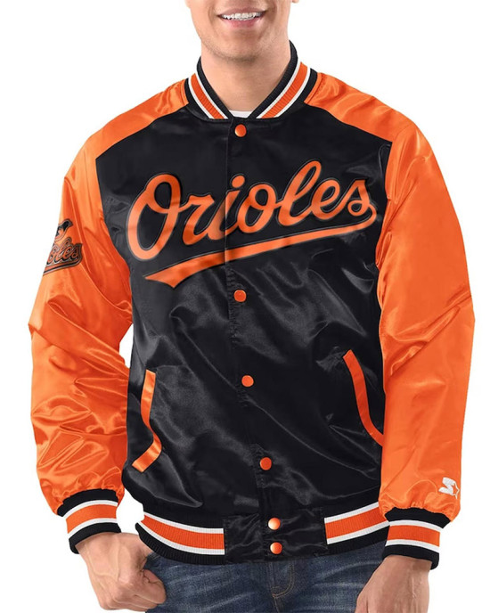 Black/Orange Baltimore Orioles Varsity Satin Jacket Black/Orange Baltimore Orioles Varsity Satin Jacket