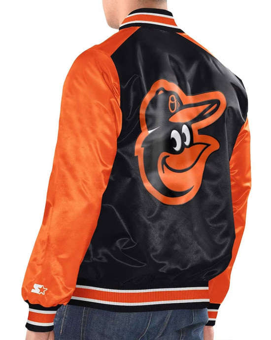Black/Orange Baltimore Orioles Varsity Satin Jacket Black/Orange Baltimore Orioles Varsity Satin Jacket