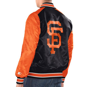 Black/Orange San Francisco Giants Renegade Varsity Satin Jacket