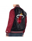 Black/Red Miami Heat Renegade Varsity Satin Jacket