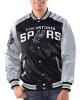 Black/Silver San Antonio Spurs Renegade Varsity Satin Jacket Black/Silver San Antonio Spurs Renegade Varsity Satin Jacket