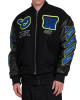 Black Varsity Hammer Wool And Leather Bomber Jacket Black Varsity Hammer Wool And Leather Bomber Jacket