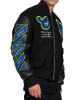 Black Varsity Hammer Wool And Leather Bomber Jacket Black Varsity Hammer Wool And Leather Bomber Jacket