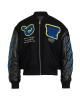 Black Varsity Hammer Wool And Leather Bomber Jacket Black Varsity Hammer Wool And Leather Bomber Jacket
