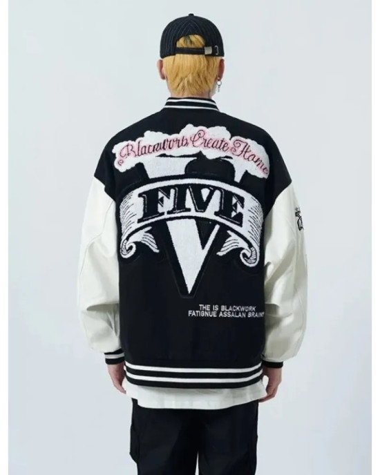 Black Work Varsity Jacket