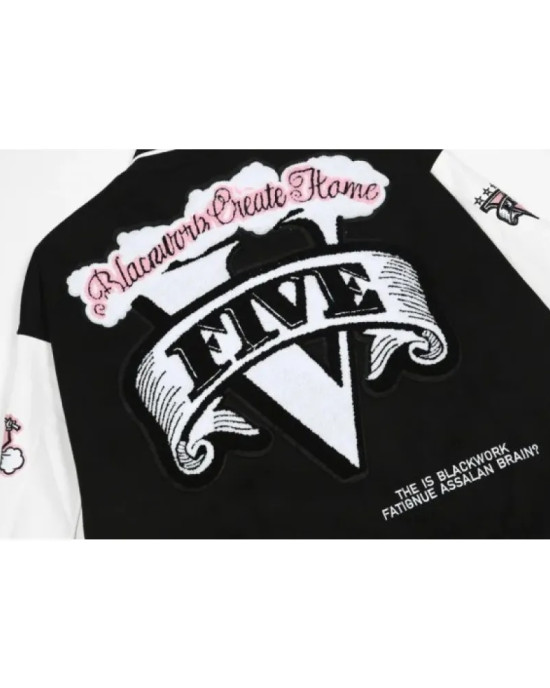 Black Work Varsity Jacket