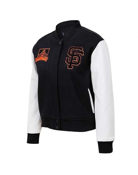 Black and White San Francisco Giants Varsity Jacket