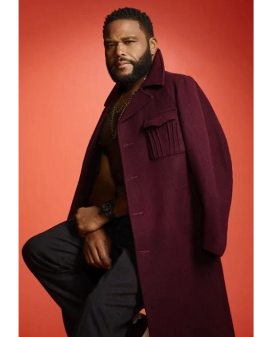 Blackish Season 05 Anthony Anderson Maroon Coat Blackish Season 05 Anthony Anderson Maroon Coat