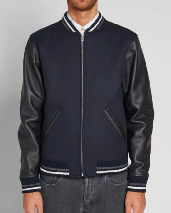 Blouson Copper A.P.C. Varsity Blue and Black Jacket Blouson Copper A.P.C. Varsity Blue and Black Jacket