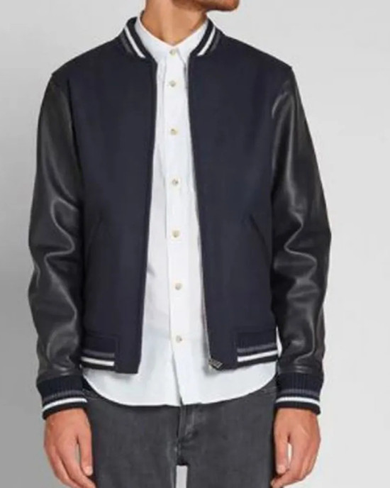Blouson Copper A.P.C. Varsity Blue and Black Jacket Blouson Copper A.P.C. Varsity Blue and Black Jacket