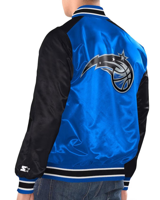 Blue/Black Orlando Magic Renegade Varsity Satin Jacket Blue/Black Orlando Magic Renegade Varsity Satin Jacket