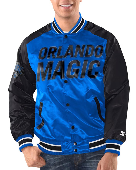 Blue/Black Orlando Magic Renegade Varsity Satin Jacket Blue/Black Orlando Magic Renegade Varsity Satin Jacket