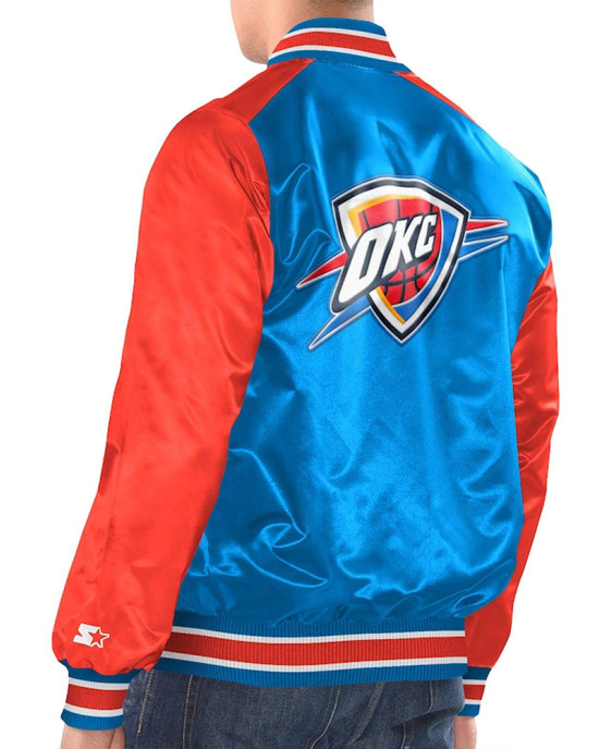 Blue/Orange Oklahoma City Thunder Renegade Varsity Satin Jacket Blue/Orange Oklahoma City Thunder Renegade Varsity Satin Jacket