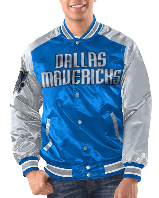 Blue/Silver Dallas Mavericks Renegade Varsity Satin Jacket Blue/Silver Dallas Mavericks Renegade Varsity Satin Jacket