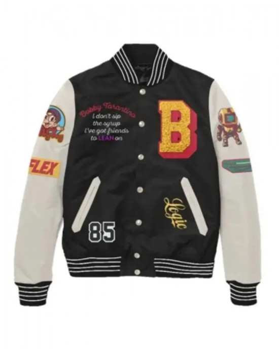 Bobby Tarantino Black and White Wool Varsity Jacket