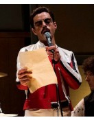 Bohemian Rhapsody Rami Malek Red and White Leather Jacket