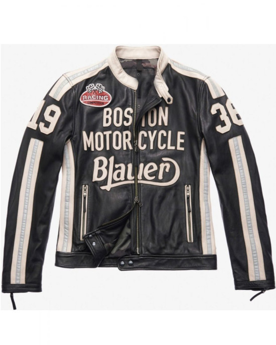 Boston Blauer American Night Jeremy Piven Leather Biker Jacket Boston Blauer American Night Jeremy Piven Leather Biker Jacket