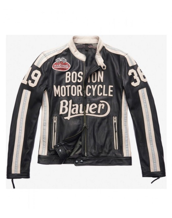 Boston Blauer American Night Jeremy Piven Leather Biker Jacket