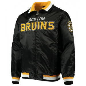 Boston Bruins Starter Bomber Black Jacket