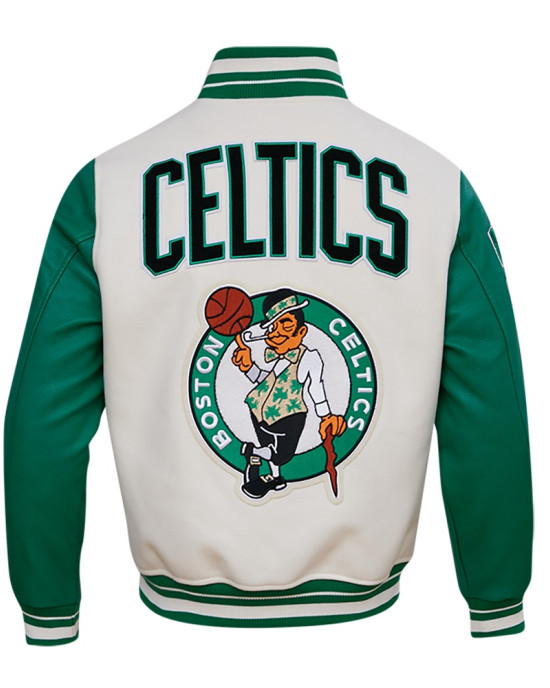 Boston Celtics Retro Classic Rib Wool Varsity Jacket Boston Celtics Retro Classic Rib Wool Varsity Jacket