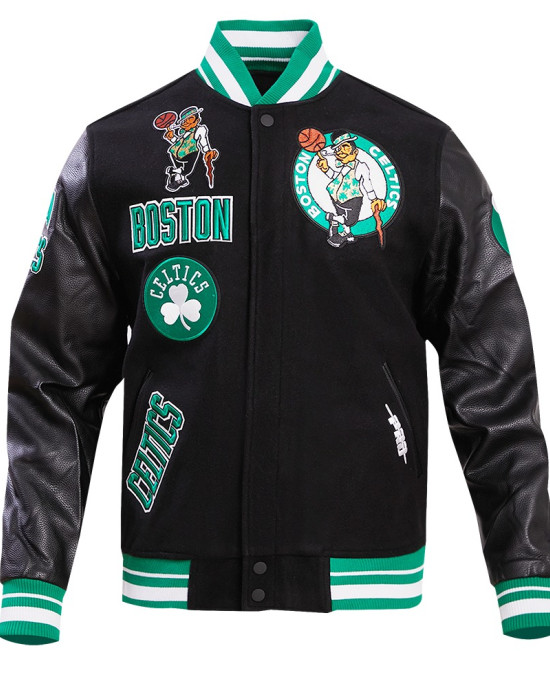 Boston Celtics Retro Classic Rib Wool Varsity Jacket Boston Celtics Retro Classic Rib Wool Varsity Jacket