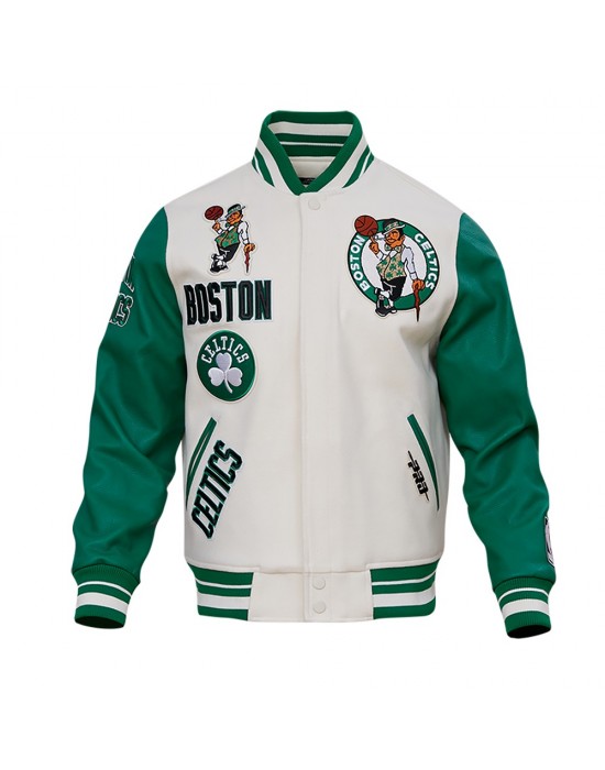 Boston Celtics Retro Classic Rib Wool Varsity Jacket