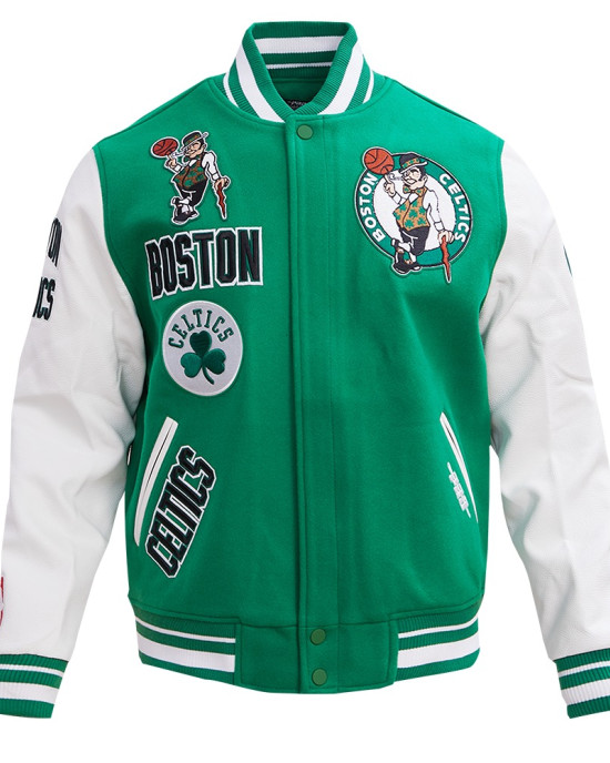 Boston Celtics Retro Classic Rib Wool Varsity Jacket Boston Celtics Retro Classic Rib Wool Varsity Jacket