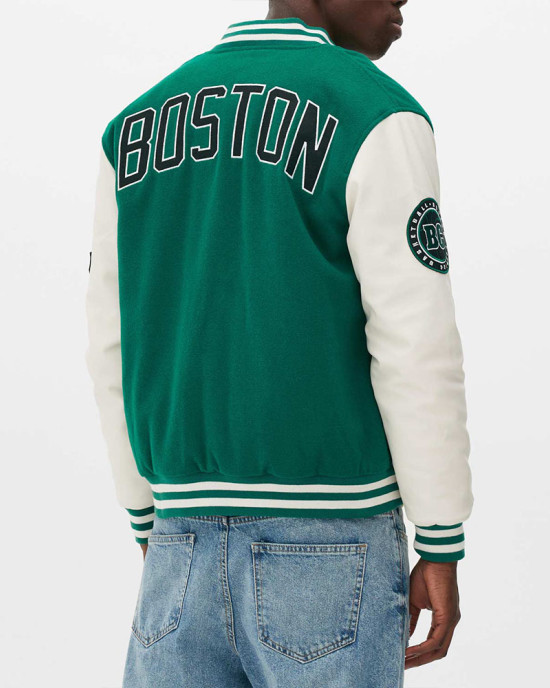 Boston Celtics Varsity Green and Off White Jacket Boston Celtics Varsity Green and Off White Jacket