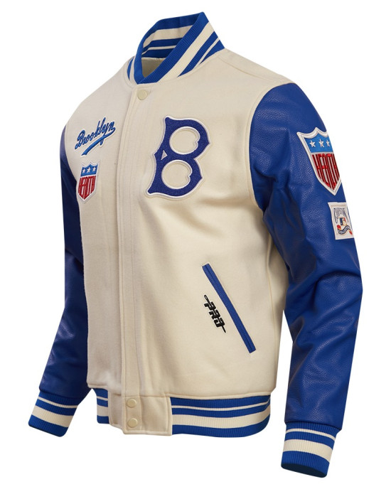 Brooklyn Dodgers Retro Classic Off White Wool Varsity Jacket Brooklyn Dodgers Retro Classic Off White Wool Varsity Jacket