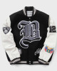 Brooklyn Nets 12 Letterman Black Wool and Leather Jacket