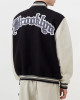 Brooklyn Nets 12 Letterman Black Wool and Leather Jacket