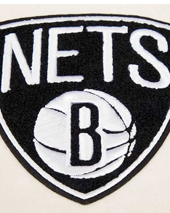 Brooklyn Nets Retro Classic Cream Varsity Wool Jacket Brooklyn Nets Retro Classic Cream Varsity Wool Jacket