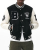 Brooklyn Nets Varsity Black and Off White Jacket Brooklyn Nets Varsity Black and Off White Jacket