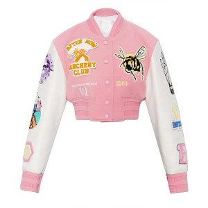 Bstroy Logo Embroidered Cropped Jacket