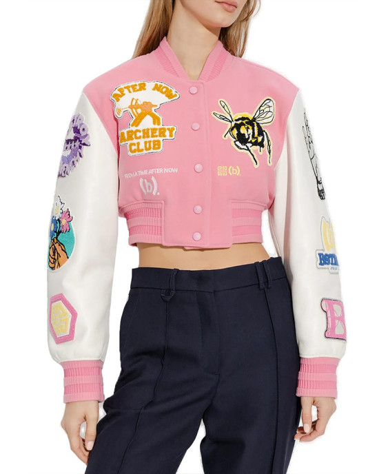 Bstroy Logo Embroidered Cropped Jacket