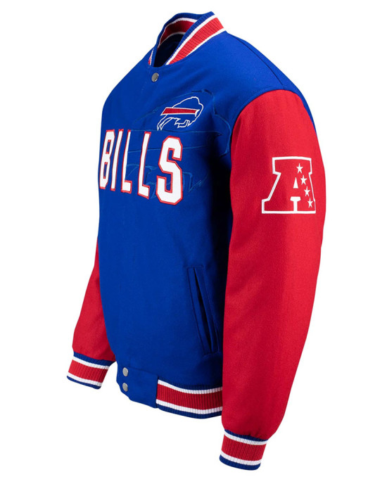 Buffalo Bills Blue and Red Varsity Wool Jacket Buffalo Bills Blue and Red Varsity Wool Jacket