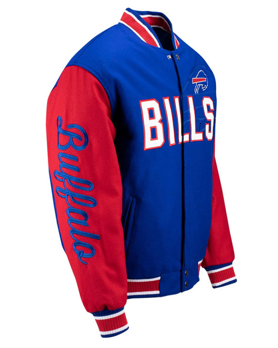 Buffalo Bills Blue and Red Varsity Wool Jacket Buffalo Bills Blue and Red Varsity Wool Jacket