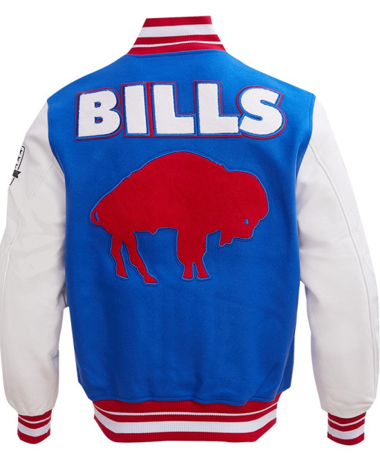 Buffalo Bills Retro Classic Rib Blue Wool Varsity Jacket Buffalo Bills Retro Classic Rib Blue Wool Varsity Jacket