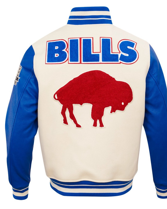Buffalo Bills Retro Classic Rib Blue Wool Varsity Jacket Buffalo Bills Retro Classic Rib Blue Wool Varsity Jacket
