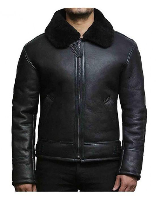 Bulky Black Aviator Jacket