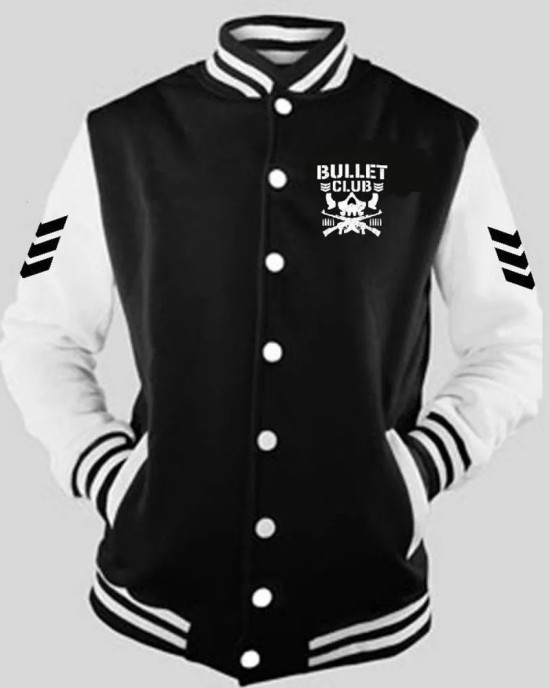 Bullet Club Letterman Black and White Jacket Bullet Club Letterman Black and White Jacket