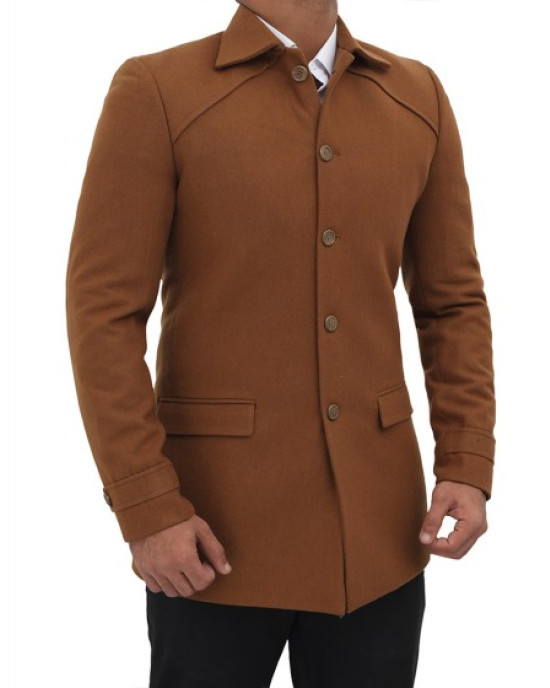 Cardiff Mens Brown Wool Coat Cardiff Mens Brown Wool Coat
