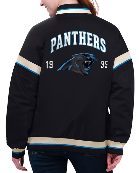 Carolina Panthers Tournament Black Varsity Jacket