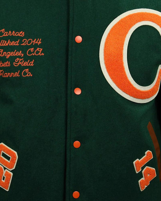 Carrots Arlington Heights Green & Brown Varsity Jacket